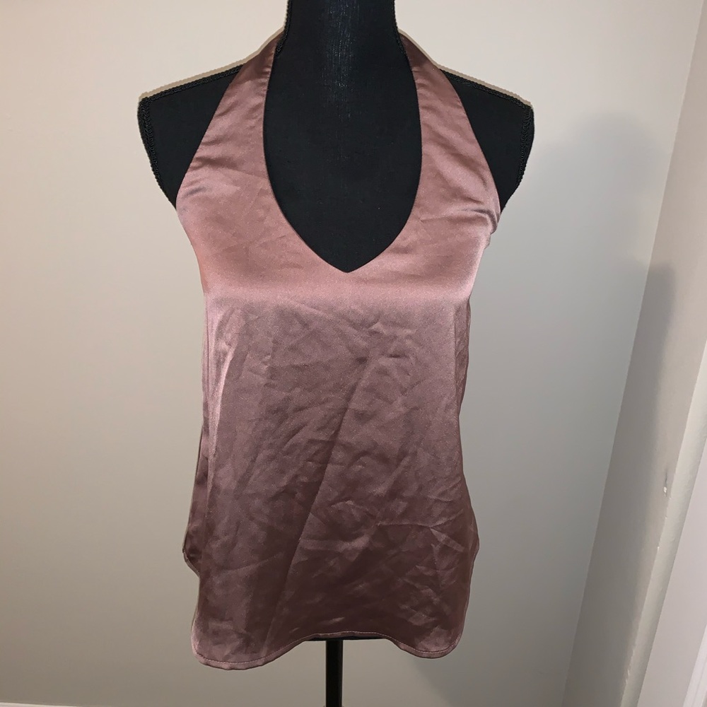 Silky bronze colored halter top